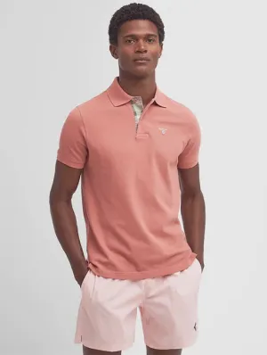 Tartan Pique Polo - Pink Clay