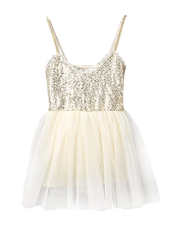 Toddlers Girls Straps Sequins Princess Tutu Party Mini Dress