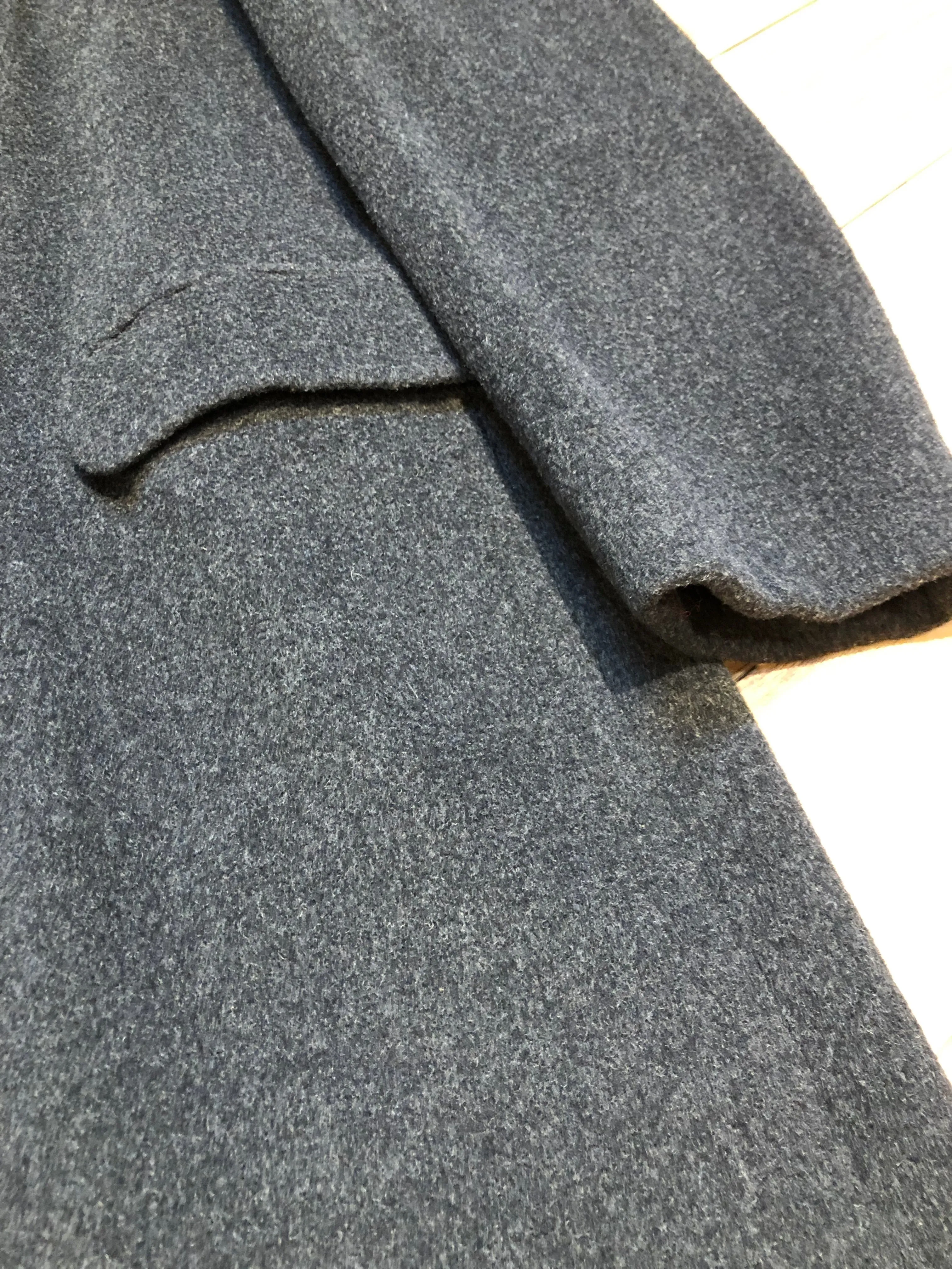 Vintage Adolfo Charcoal Grey Wool Coat, Made in USA, Size 42L