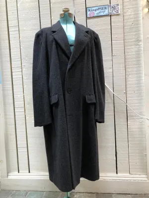 Vintage Adolfo Charcoal Grey Wool Coat, Made in USA, Size 42L