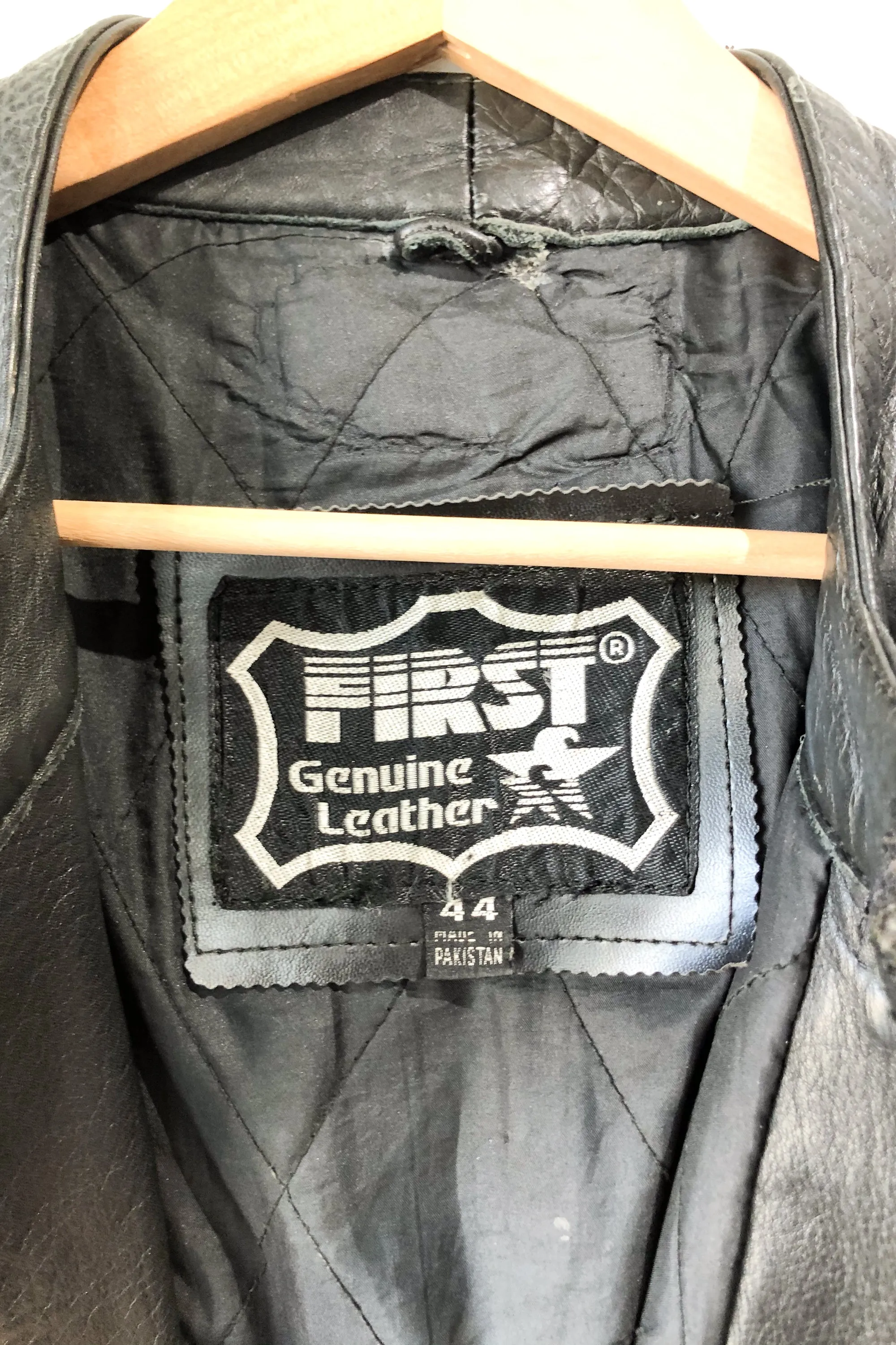Vintage First Genuine Leather Miss Piggy Moto Jacket